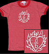 Melange Ringer T-Shirt with Burning Heart Logo